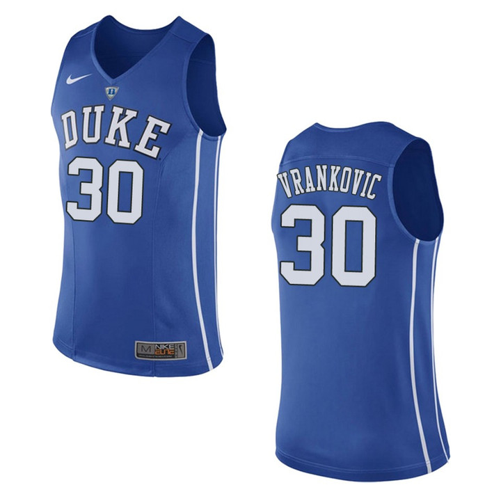 Duke Blue Devils #30 Antonio Vrankovic College Basketball Jersey - Blue