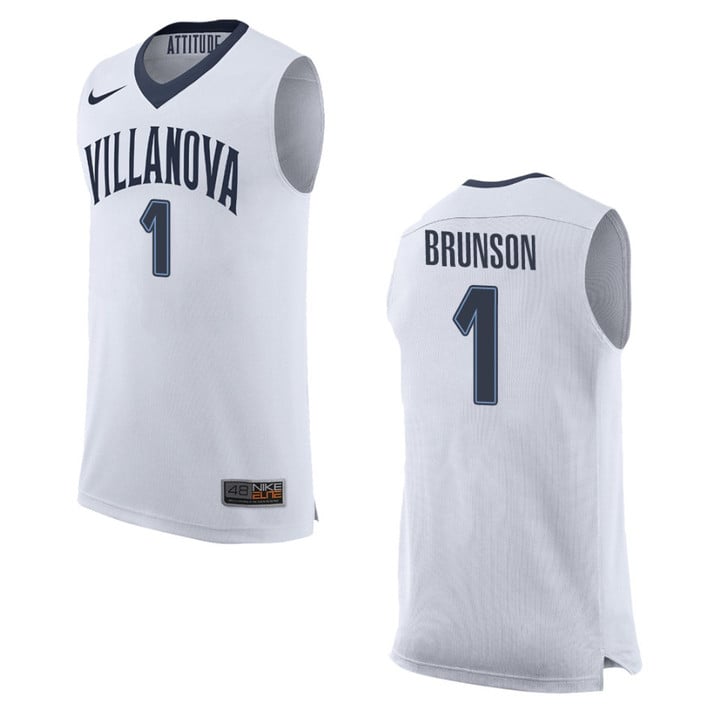 Villanova Wildcats #1 Jalen Brunson College Basketball Jersey - White