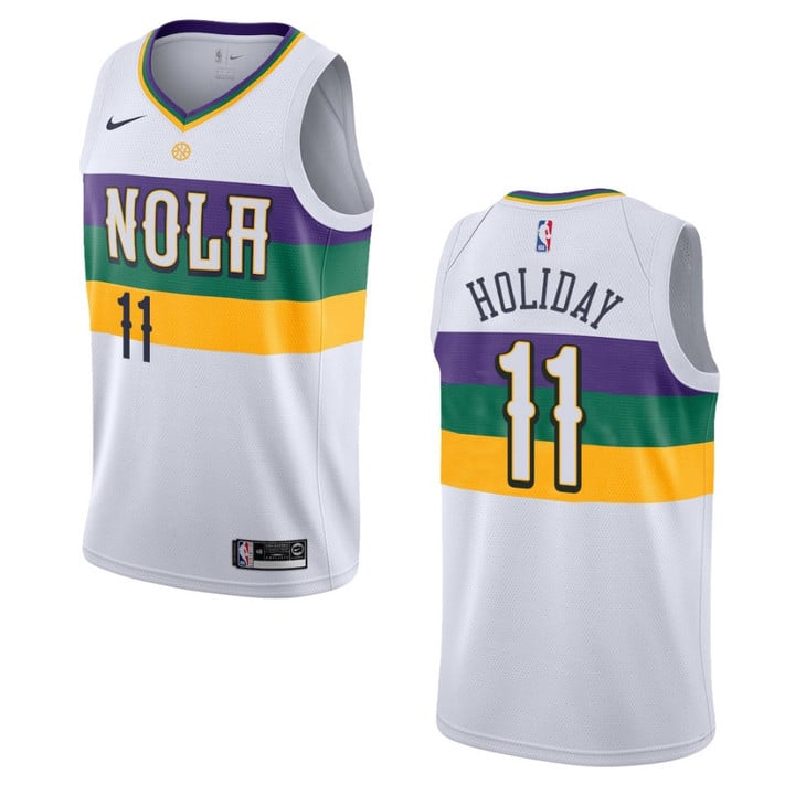 Pelicans #11 Jrue Holiday City Edition Jersey - White