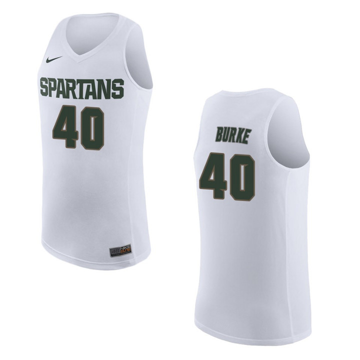 Michigan State Spartans #40 Braden Burke College Basketball Jersey - White