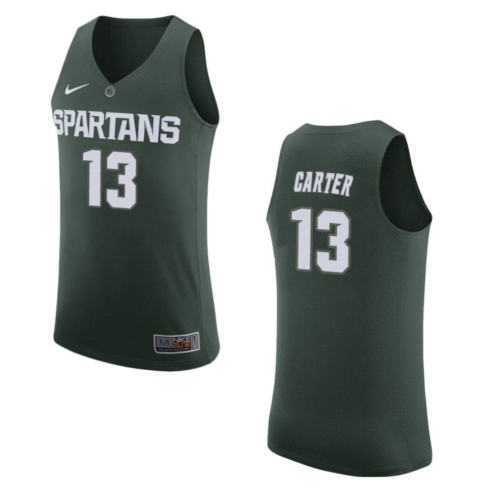 Michigan State Spartans #13 Ben Carter College Basketball Jersey - Green