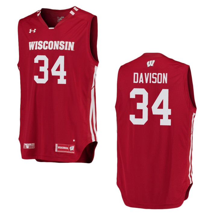 Wisconsin Badgers #34 Brad Davison College Jersey - Red