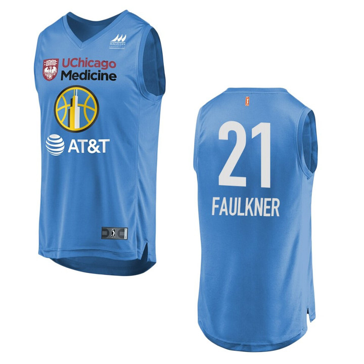 Chicago Sky #21 Jamierra Faulkner WNBA Icon Jersey - Blue