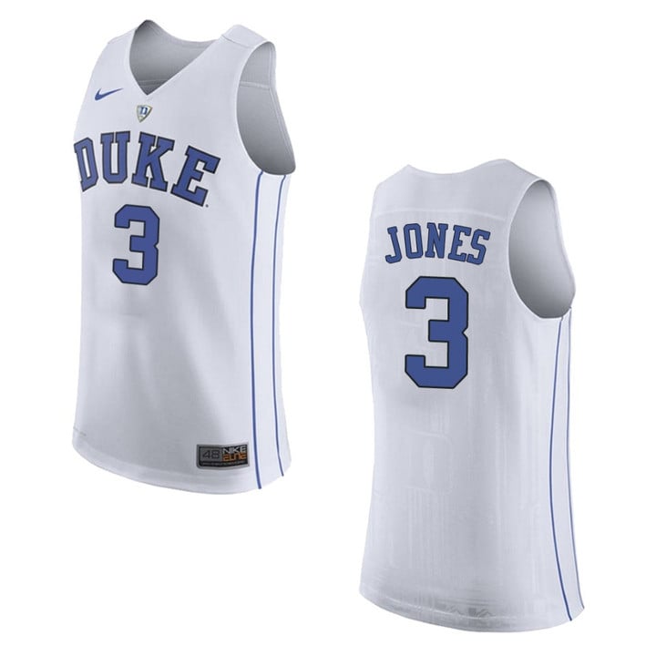 Duke Blue Devils #3 Tre Jones College Basketball Jersey - White