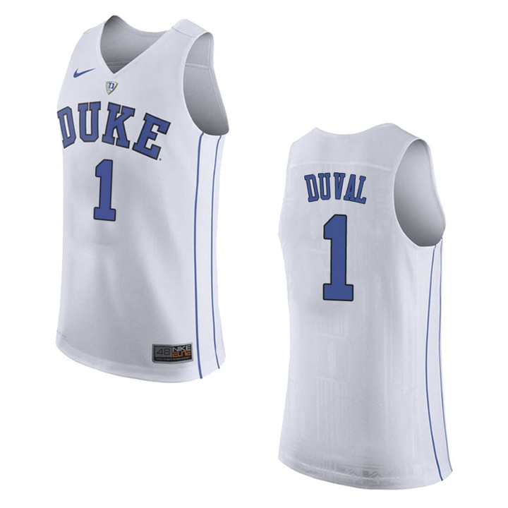 Duke Blue Devils #1 Trevon Duval College Basketball Jersey - White