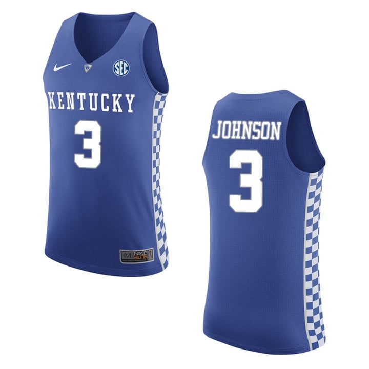Kentucky Wildcats #3 Keldon Johnson College Basketball Jersey - Blue