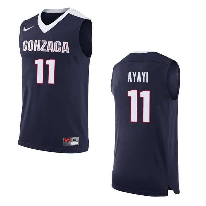 Gonzaga Bulldogs #11 Joel Ayayi College Basketball Jersey - Navy