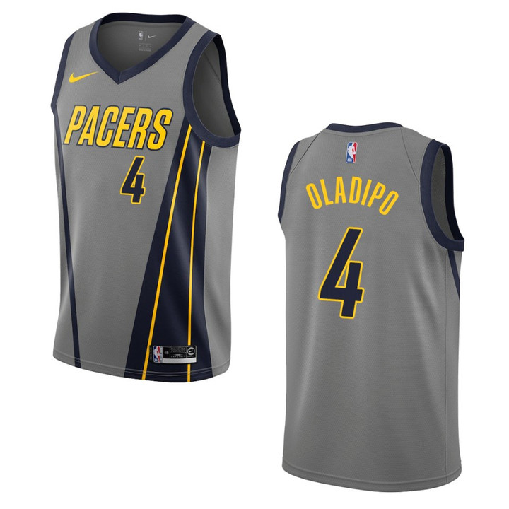 Pacers #4 Victor Oladipo City Jersey - Gray