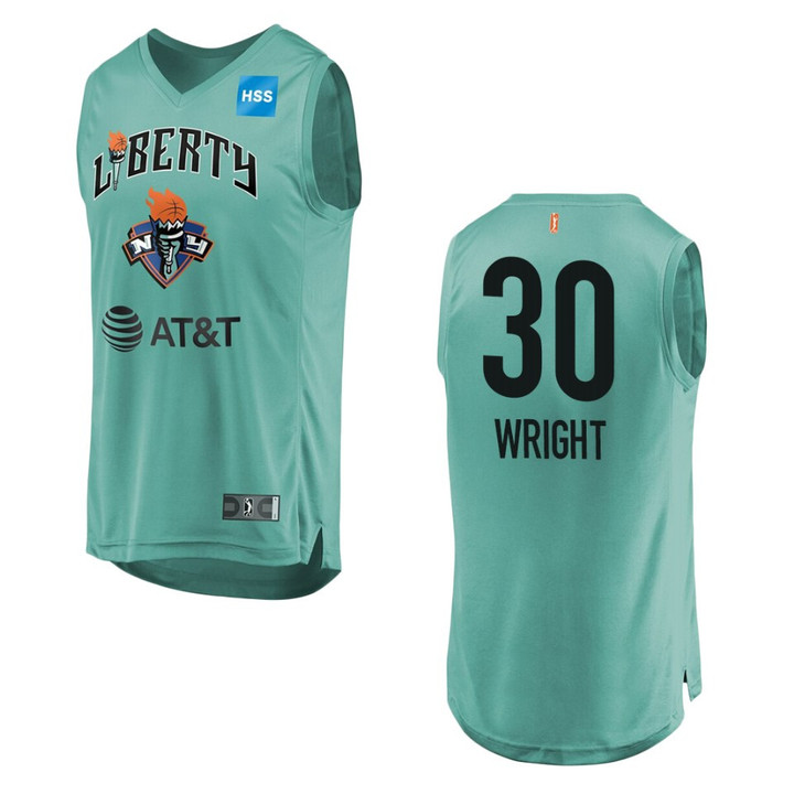 New York Liberty #30 Tanisha Wright WNBA Icon Jersey - Mint Green