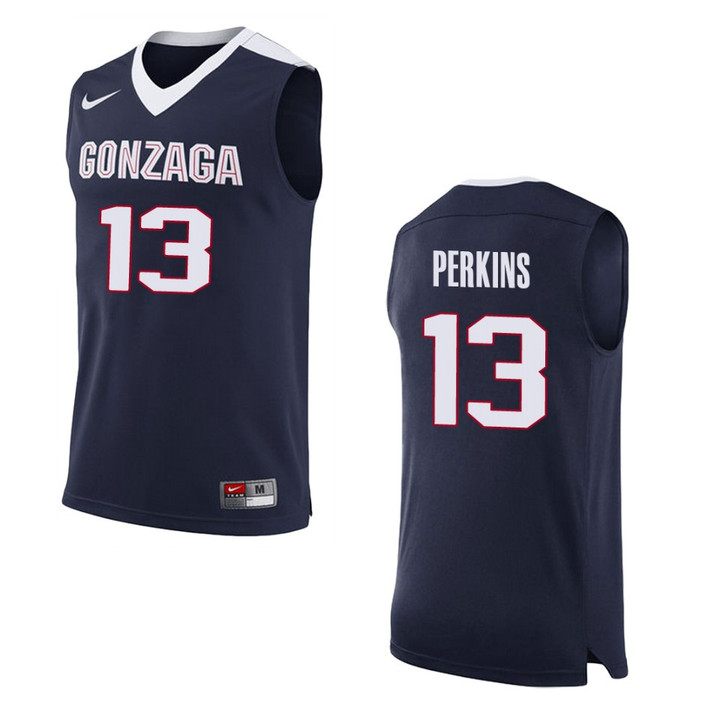 Gonzaga Bulldogs #13 Josh Perkins College Basketball Jersey - Navy
