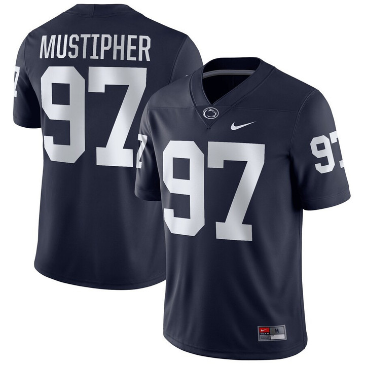 PJ Mustipher Penn State Nittany Lions Nike NIL Replica Football Jersey - Navy