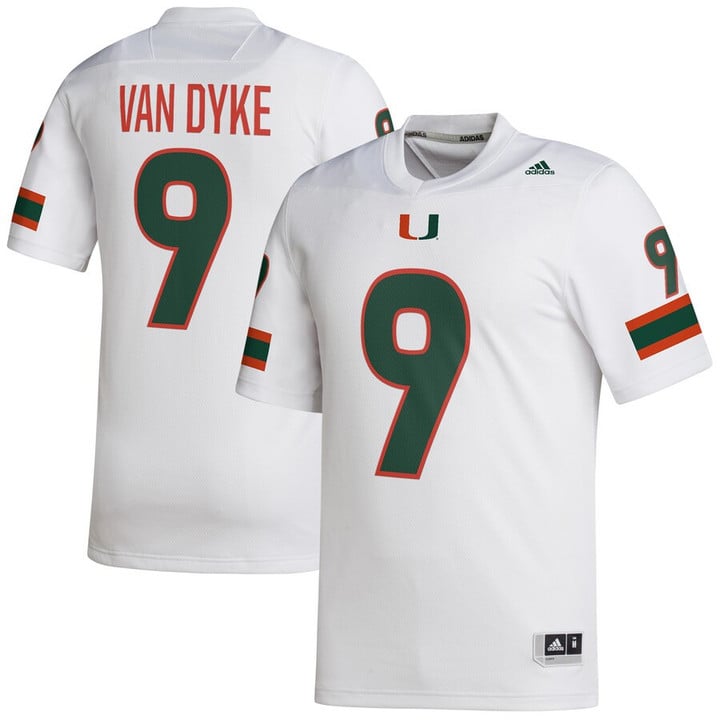 Tyler Van Dyke Miami Hurricanes adidas NIL Replica Football Jersey - White