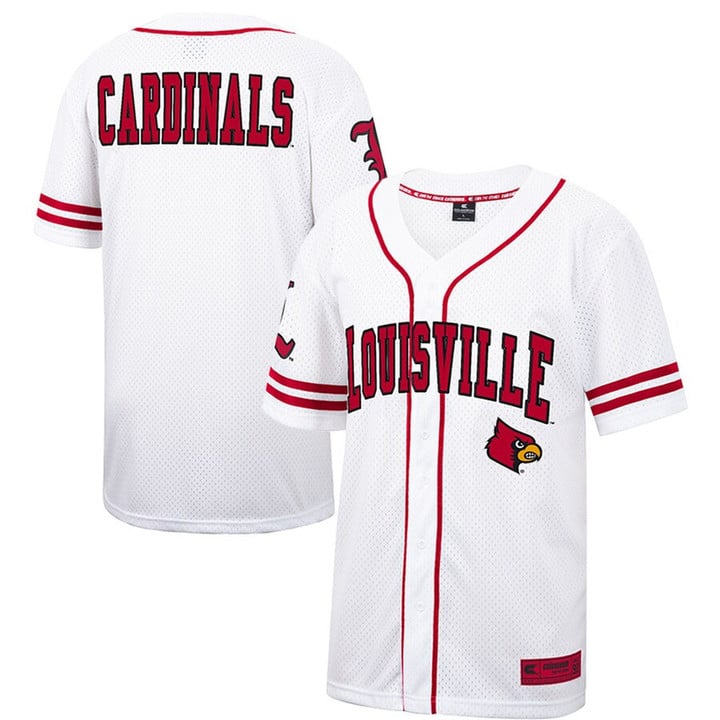 Louisville Cardinals Colosseum Free Spirited Baseball Jersey - White/Red