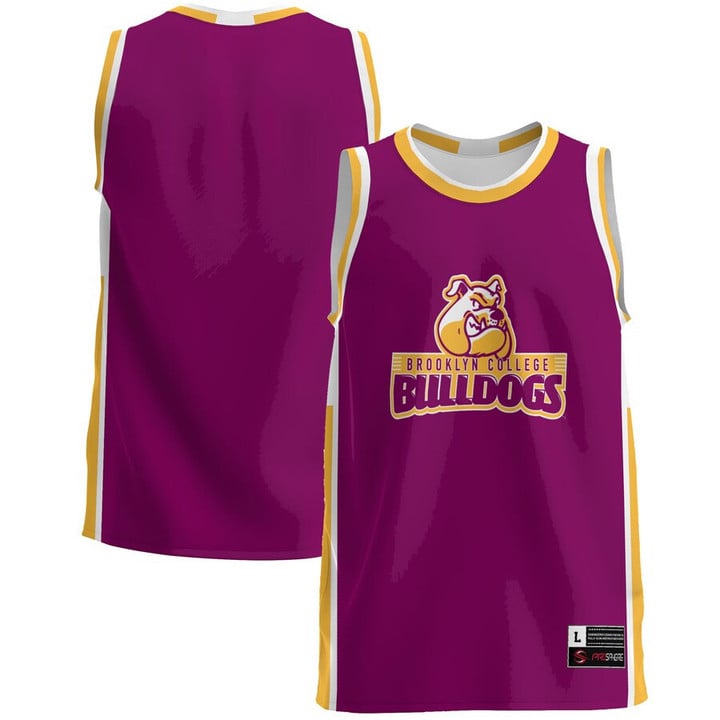 Brooklyn College Bulldogs Basketball Jersey - Maroon