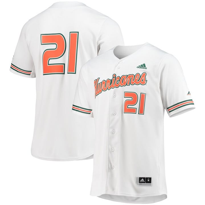 Miami Hurricanes adidas Replica Baseball Jersey - White