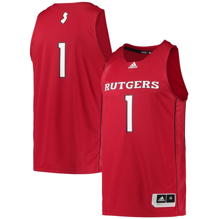 #1 Rutgers Scarlet Knights adidas Team Swingman Basketball Jersey - Scarlet