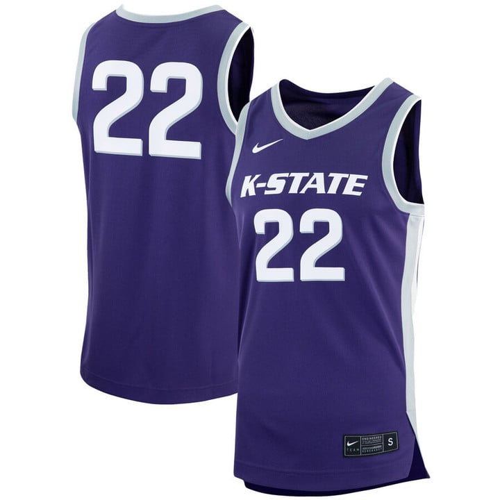 #22 Kansas State Wildcats Nike Replica Basketball Jersey - Purple