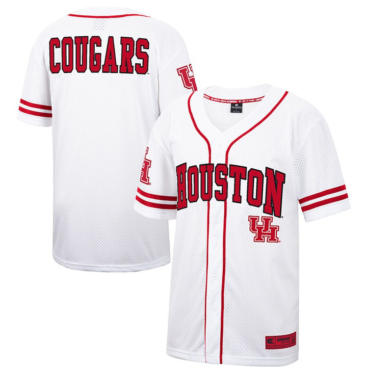 Houston Cougars Colosseum Free Spirited Baseball Jersey - White/Red