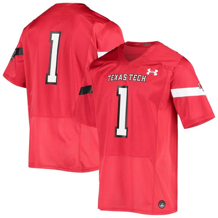 #1 Texas Tech Red Raiders Under Armour Logo Replica Football Jersey - Red