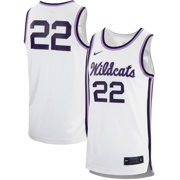 #22 Kansas State Wildcats Nike Retro Replica Basketball Jersey - White