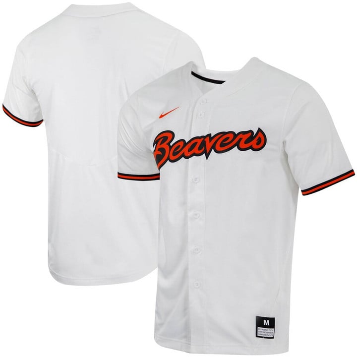 Oregon State Beavers Nike Replica Full-Button Baseball Jersey - White