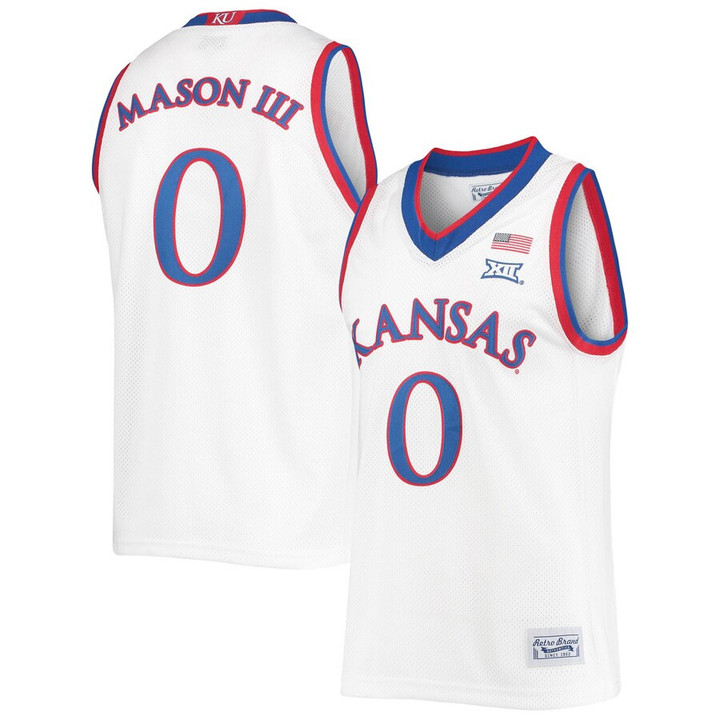 Frank Mason III Kansas Jayhawks Original Retro Brand Commemorative Classic Basketball Jersey - White