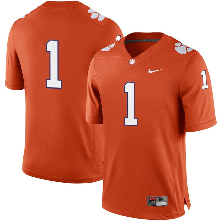 #1 Clemson Tigers Nike Football Game Jersey - Orange