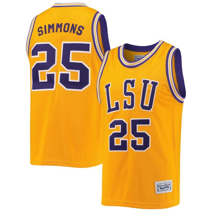 Ben Simmons LSU Tigers Original Retro Brand Commemorative Classic Basketball Jersey - Gold