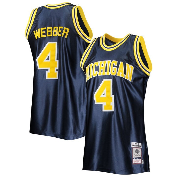 Chris Webber Michigan Wolverines Mitchell & Ness 1991-92 Throwback College Jersey - Navy