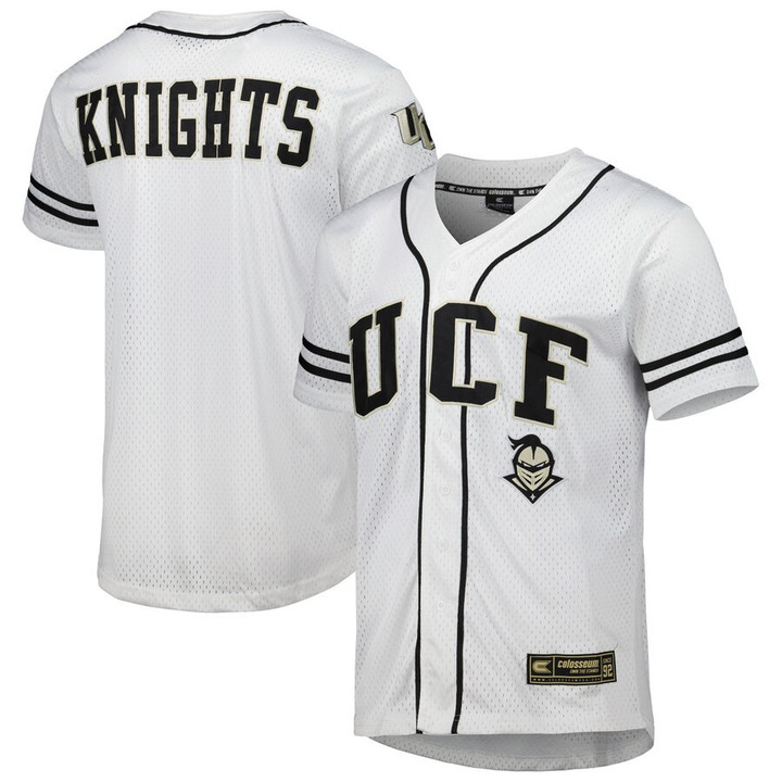 UCF Knights Colosseum Free-Spirited Full-Button Baseball Jersey - White