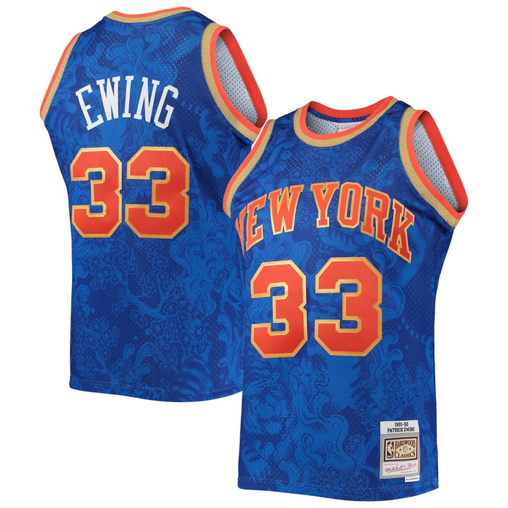 Patrick Ewing New York Knicks Mitchell & Ness Hardwood Classics 1991-92 Lunar New Year Swingman Jersey - Blue