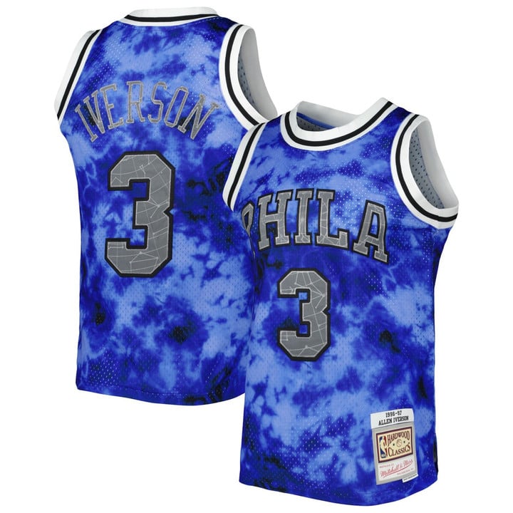 Allen Iverson Philadelphia 76ers Mitchell & Ness 1996-97 Galaxy Swingman Jersey - Royal