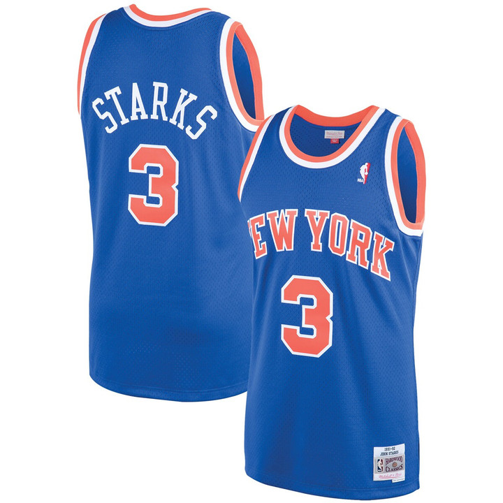 John Starks New York Knicks Mitchell & Ness 1991-92 Hardwood Classics Swingman Player Jersey - Blue