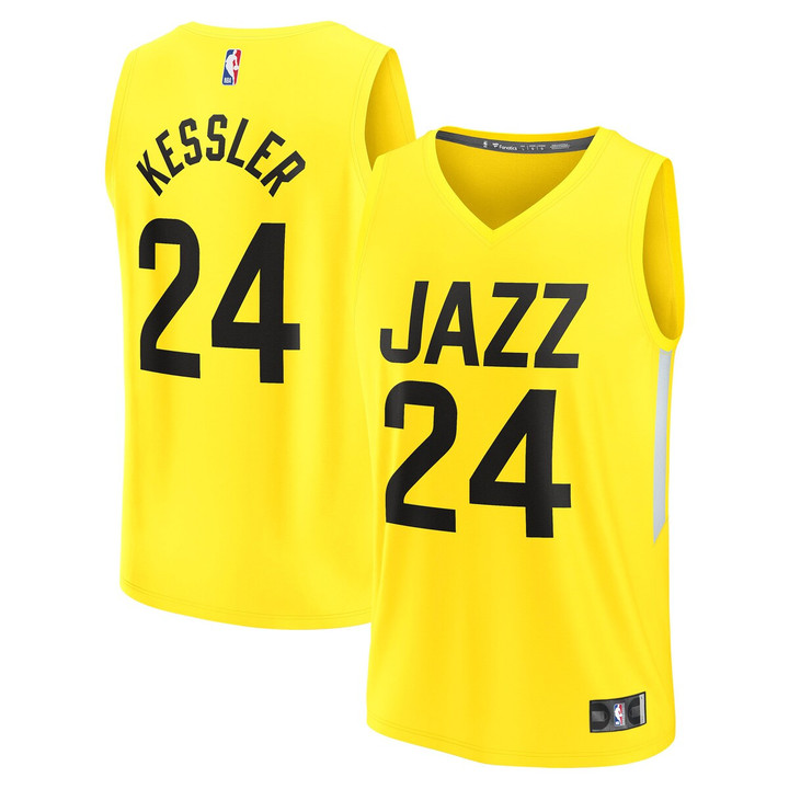 Walker Kessler Utah Jazz 2022/23 Fast Break Replica Player Jersey - Icon Edition - Yellow