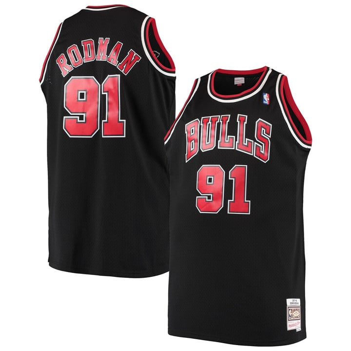 Dennis Rodman Chicago Bulls Mitchell & Ness Big & Tall Hardwood Classics Swingman Jersey - Black