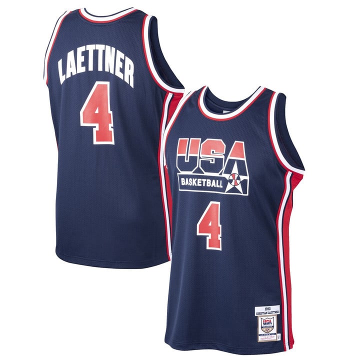 Christian Laettner USA Basketball Mitchell & Ness Home 1992 Dream Team Jersey - Navy