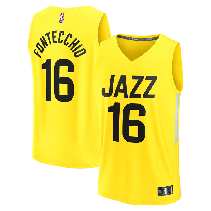 Simone Fontecchio Utah Jazz 2022/23 Fast Break Replica Player Jersey - Icon Edition - Yellow