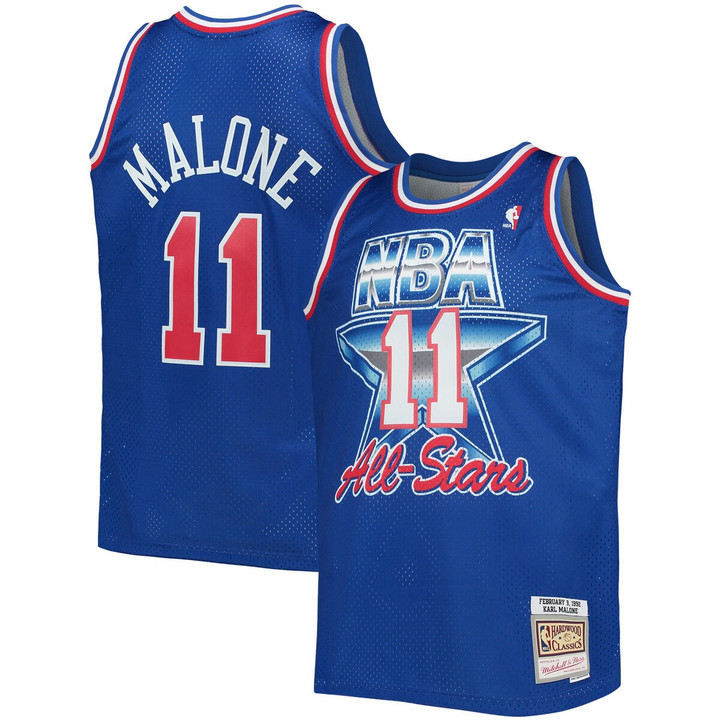 Karl Malone Western Conference Mitchell & Ness Hardwood Classics 1992 NBA All-Star Game Swingman Jersey - Royal