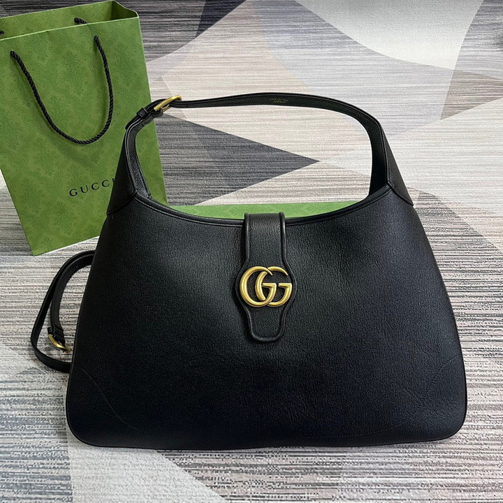 Gucci Gucci Aphrodite Medium Shoulder Bag Black Soft Leather 47X43X3Cm