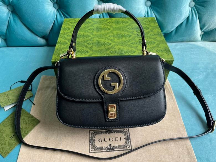 Gucci Gucci Blondie Top-Handle Bag Black Leather 23X15X11Cm