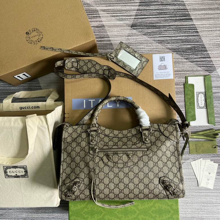 Gucci Gucci X Balenciaga The Hacker Project Medium Neo Classic Bag Beige/Ebony 38X14X24Cm