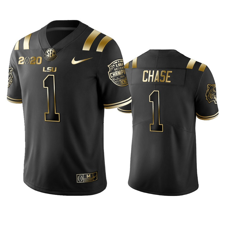 Ja'Marr Chase LSU Tigers 2020 National Champions Black Jersey