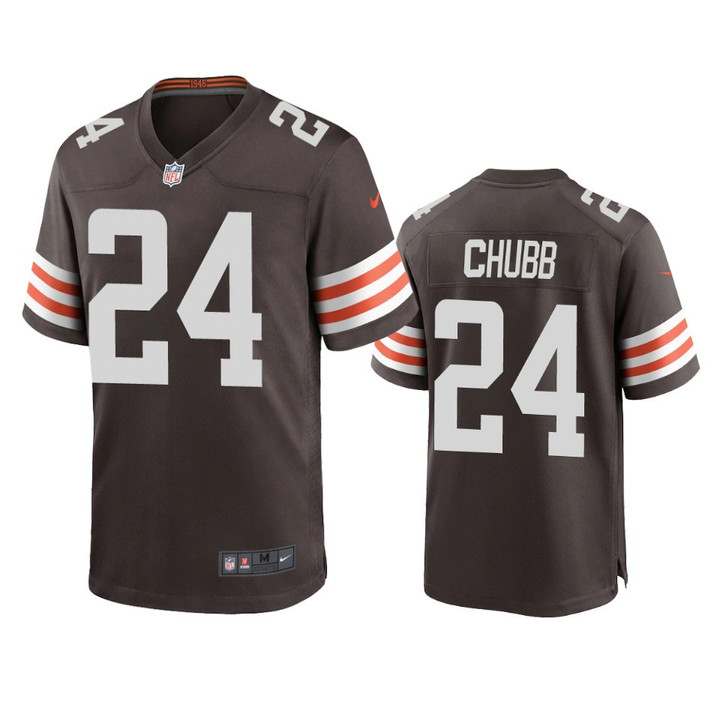 Browns Nick Chubb Game Brown Jersey