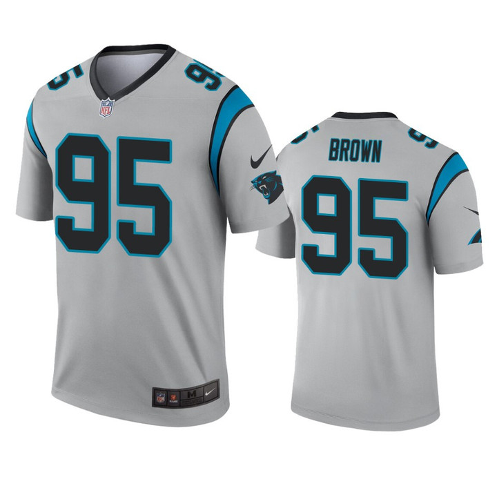 Panthers Derrick Brown 2019 Inverted Legend Silver Jersey