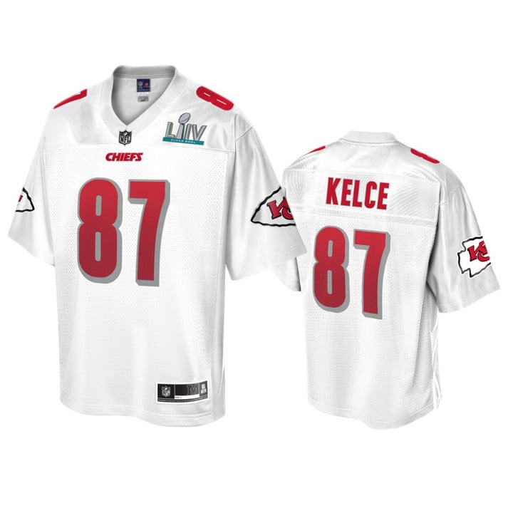 Kansas City Chiefs Travis Kelce Super Bowl LIV Champions White Jersey