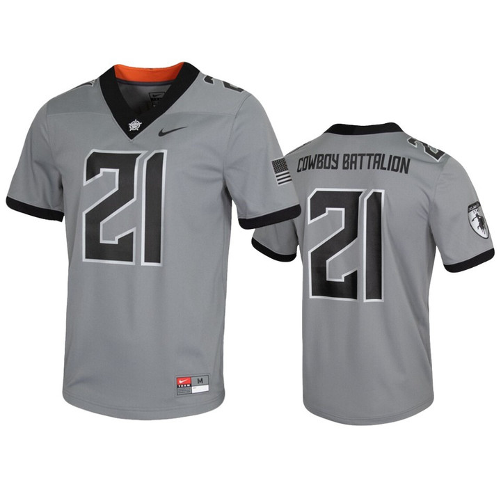 Oklahoma State Cowboys #21 Untouchable Gray Jersey