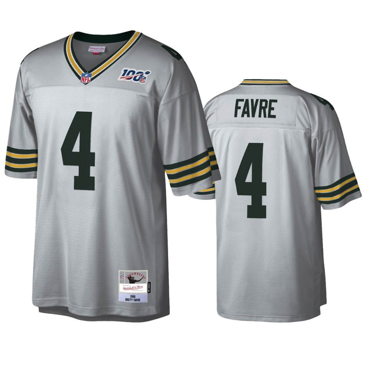 Packers Brett Favre Platinum NFL 100 Platinum Legacy Jersey