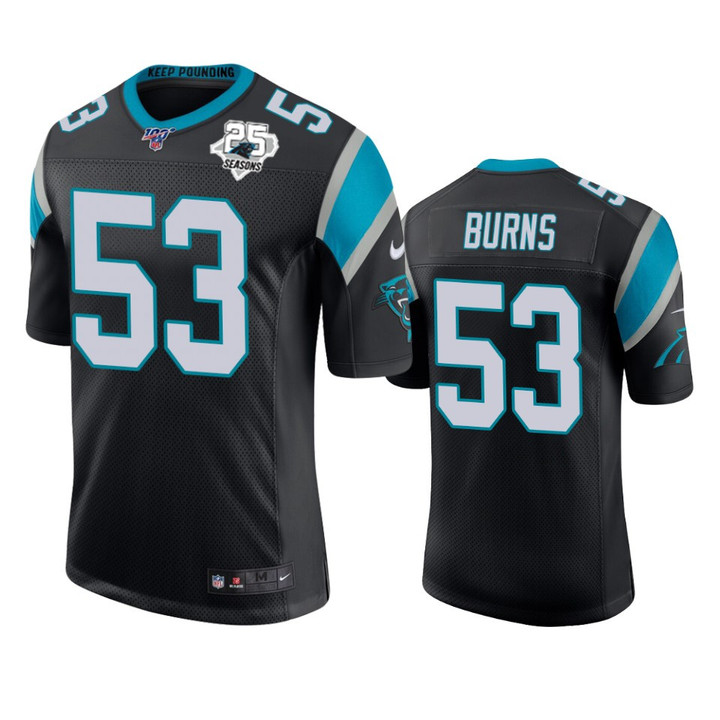 Panthers Brian Burns 25th Season Black Vapor Limited Jersey