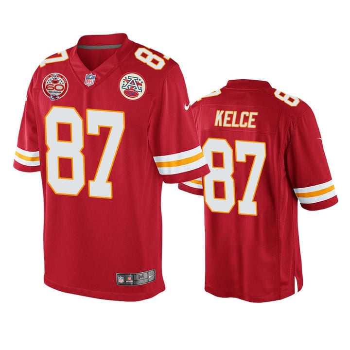 Chiefs Travis Kelce 60th Season Red Game Jersey