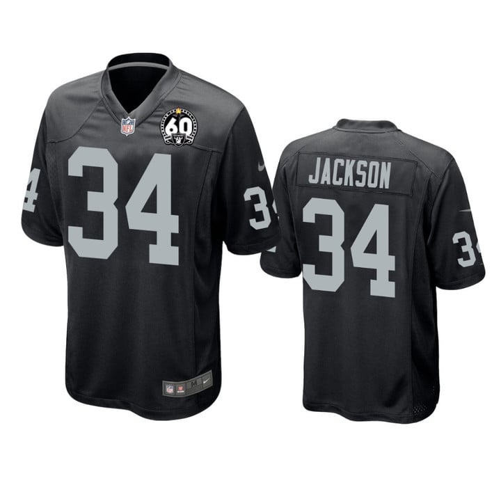 Raiders Bo Jackson 60th Season Black Game Jersey